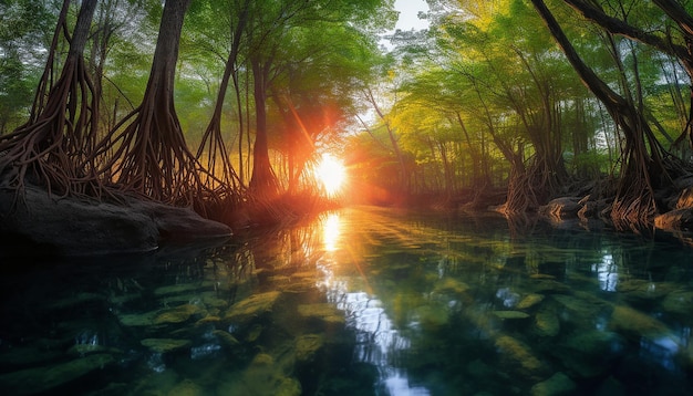 Photo a photo series showcasing the intricate ecosystem of a mangrove forest