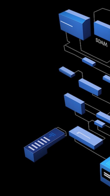 Photo photo of a server diagram against a black background