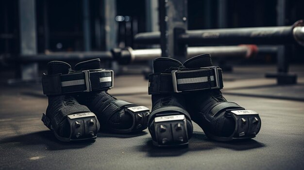 Photo a photo of a set of ankle weights in a gym setting