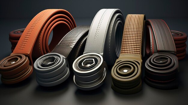 A photo of a set of car drive belts