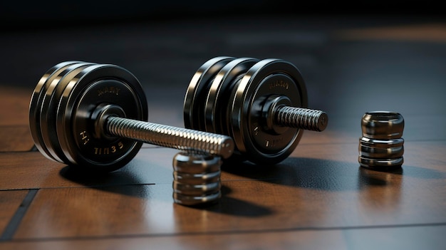 A photo of a set of free weights