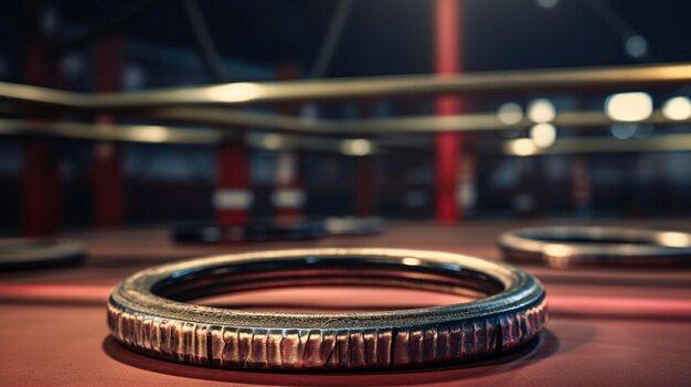 A photo of a set of gymnastics rings in a gym