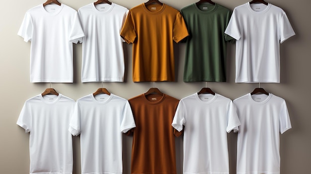 photo set of isolated white tshirts