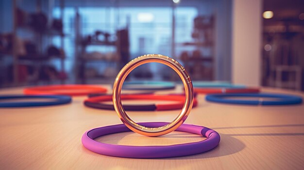 Photo a photo of a set of pilates rings in a fitness studio