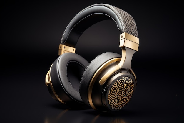 Photo of a set of premium headphones with advanced audio technology Generative AI