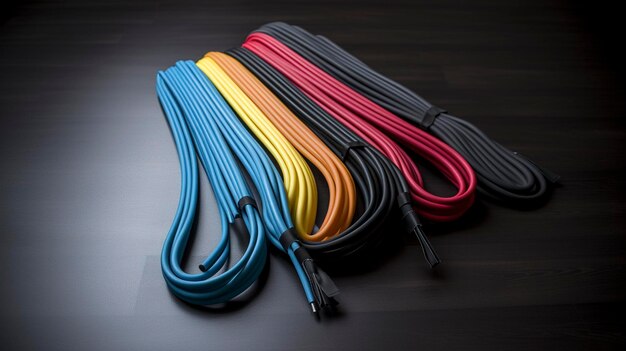 Photo a photo of a set of resistance bands for stretching