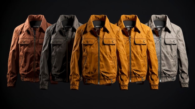 Photo a photo of a set of trendy laidback jackets