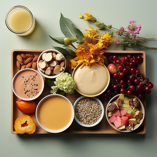 photo of several fresh and sweet fruits in a bowl on a tray