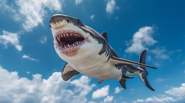 Photo photo of a shark under blue sky