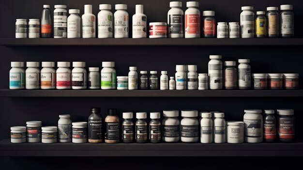 A photo of a shelf filled with athletic and sports