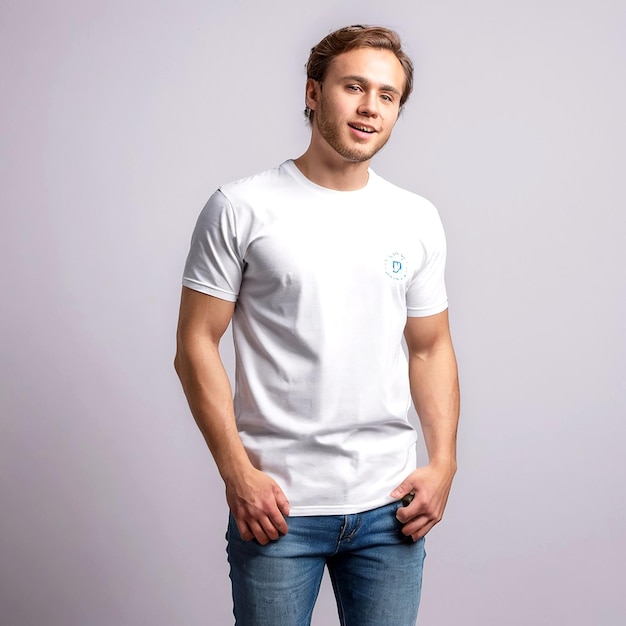 photo shirt mockup concept with plain clothing