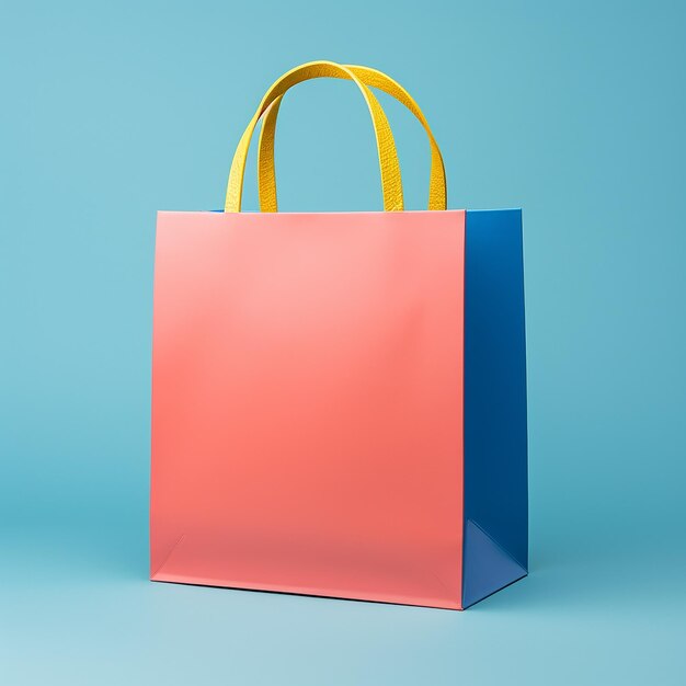 Photo photo of shopping bag isolated on color background