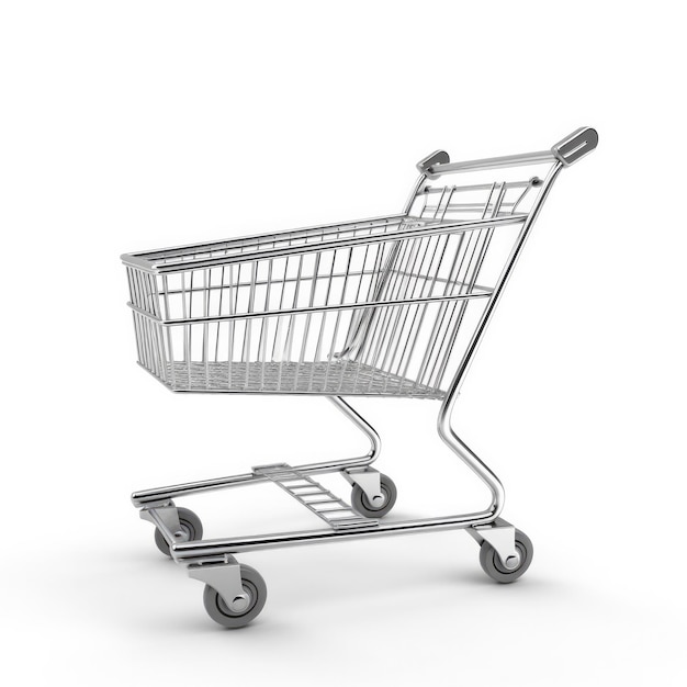 PHOTO A shopping cart is shown on a white background