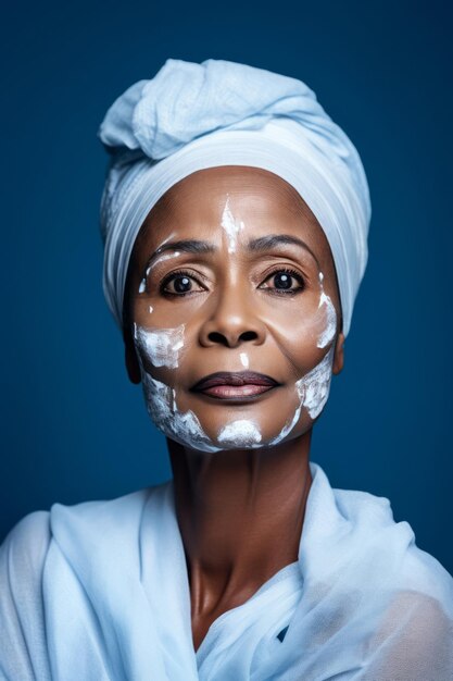 Photo shot of asian african white 30 40 50 year old woman with her beauty regime