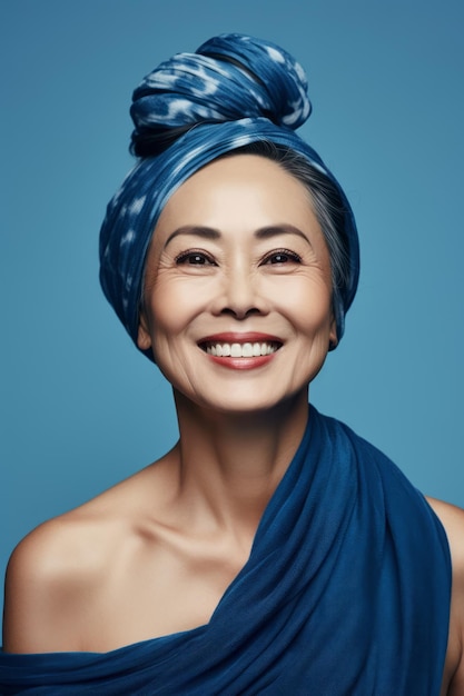 photo shot of asian african white 30 40 50 year old woman with her beauty regime