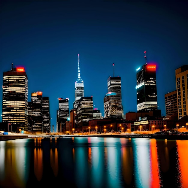 Photo shot of a city with long exposure