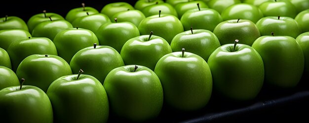 Photo shot of fresh green apples filling the entire frame suitable for wallpaper