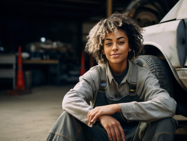 Photo photo shot of a natural woman working as a construction worker