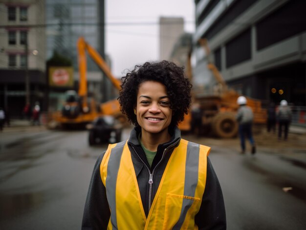 Photo photo shot of a natural woman working as a construction worker