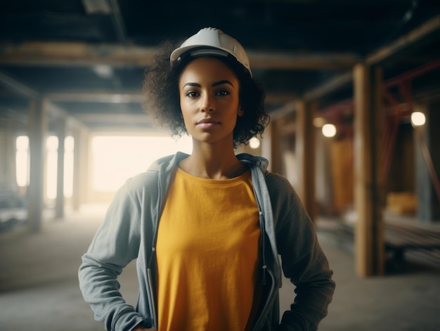 Photo photo shot of a natural woman working as a construction worker