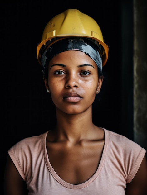 фотоснимок натуральной женщины, работающей строителем