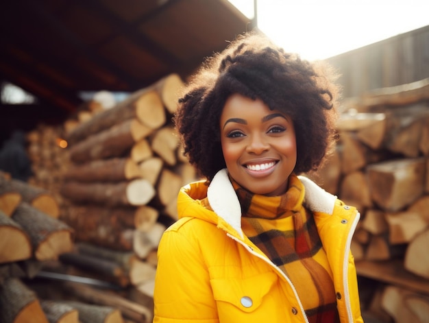 photo shot of a natural woman working as a construction worker