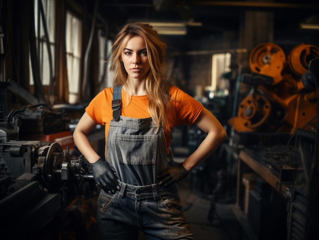 photo shot of a natural woman working as a construction worker