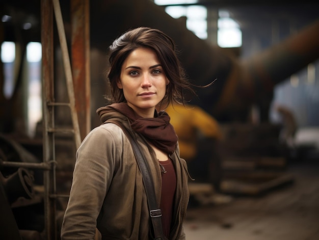 photo shot of a natural woman working as a construction worker