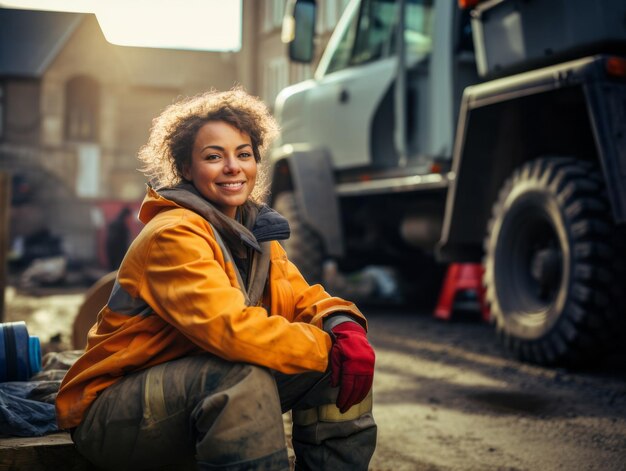 Photo photo shot of a natural woman working as a construction worker