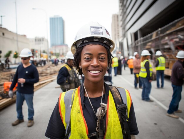 Photo photo shot of a natural woman working as a construction worker