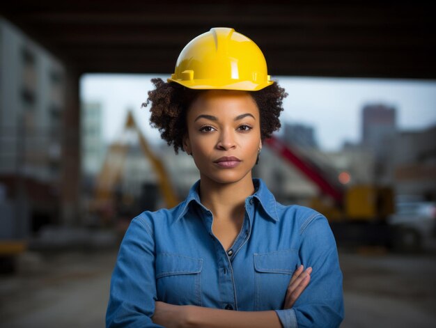 Photo shot of a natural woman working as a construction worker