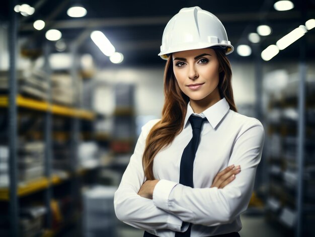 photo shot of a natural woman working as a construction worker