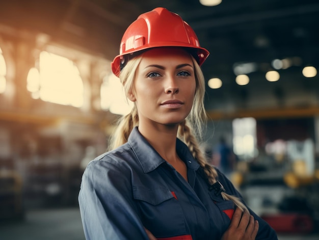 photo shot of a natural woman working as a construction worker