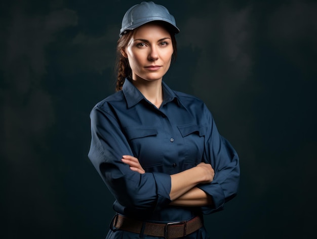 photo shot of a natural woman working as a construction worker