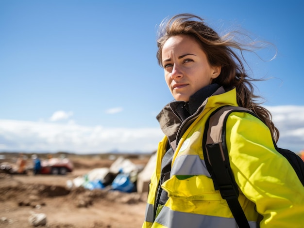 photo shot of a natural woman working as a construction worker