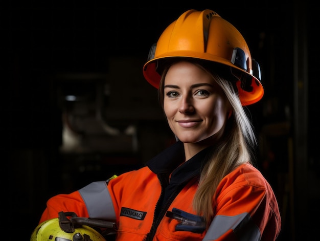 photo shot of a natural woman working as a construction worker