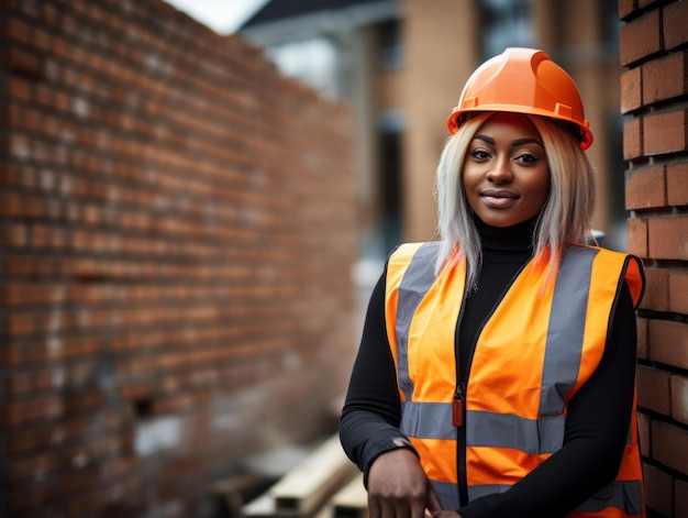 Photo photo shot of a natural woman working as a construction worker