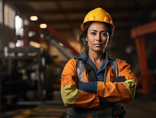 photo shot of a natural woman working as a construction worker