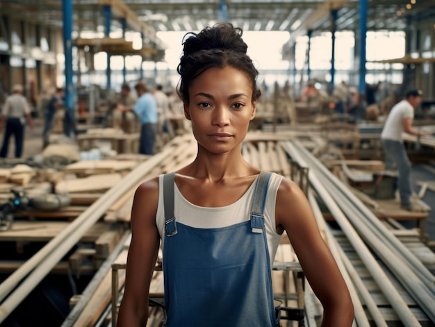 Photo photo shot of a natural woman working as a construction worker