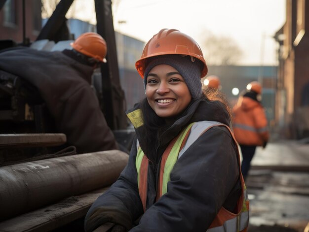 Photo photo shot of a natural woman working as a construction worker