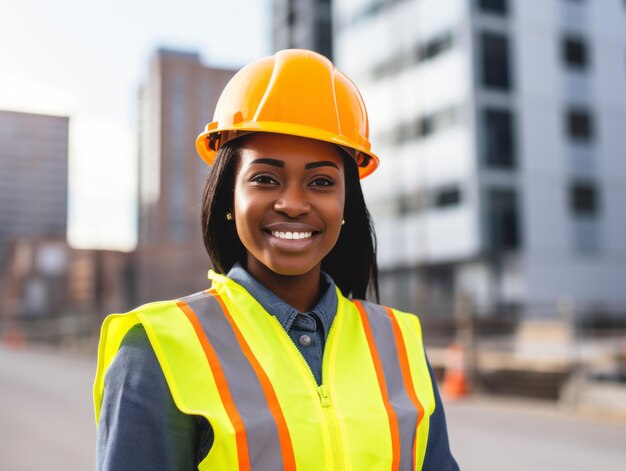 Photo shot of a natural woman working as a construction worker