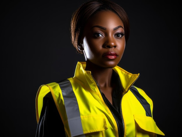 photo shot of a natural woman working as a construction worker