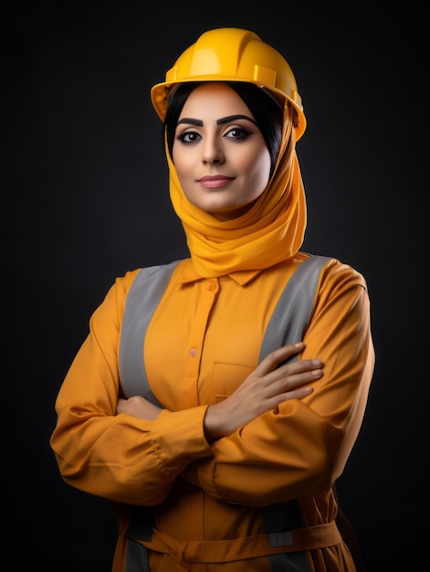 photo shot of a natural woman working as a construction worker