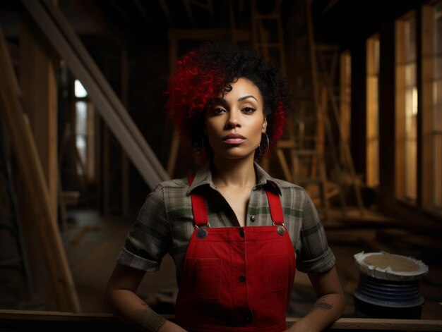 Photo photo shot of a natural woman working as a construction worker