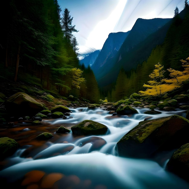 photo shot of a river with long exposure