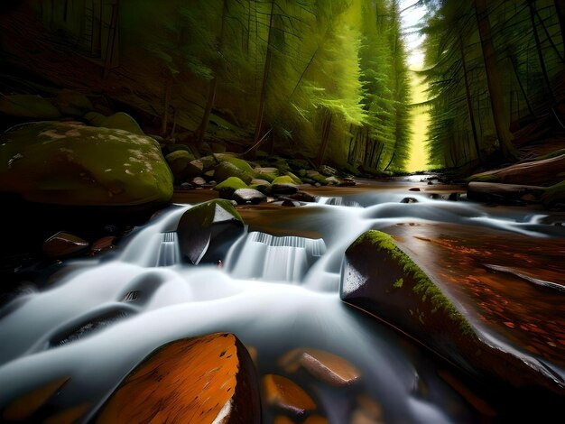 photo shot of a river with long exposure