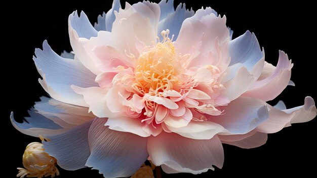 A Photo showcasing the delicate structure of a blooming peony