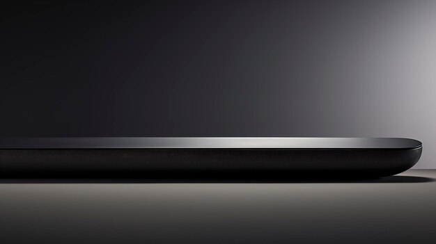 A Photo showcasing the intricate details and sleek design of a minimalist soundbar