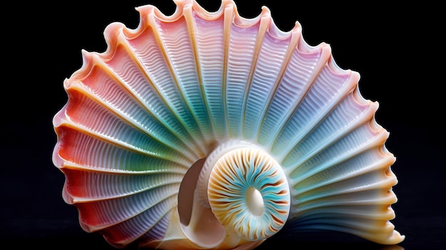 A Photo showcasing the intricate shell patterns and colors of a seashell