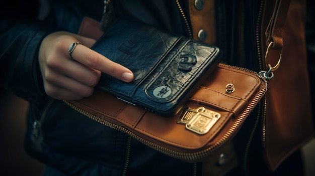 A Photo showcasing a person using a Bitcoin or Ethereum themed hardware wallet